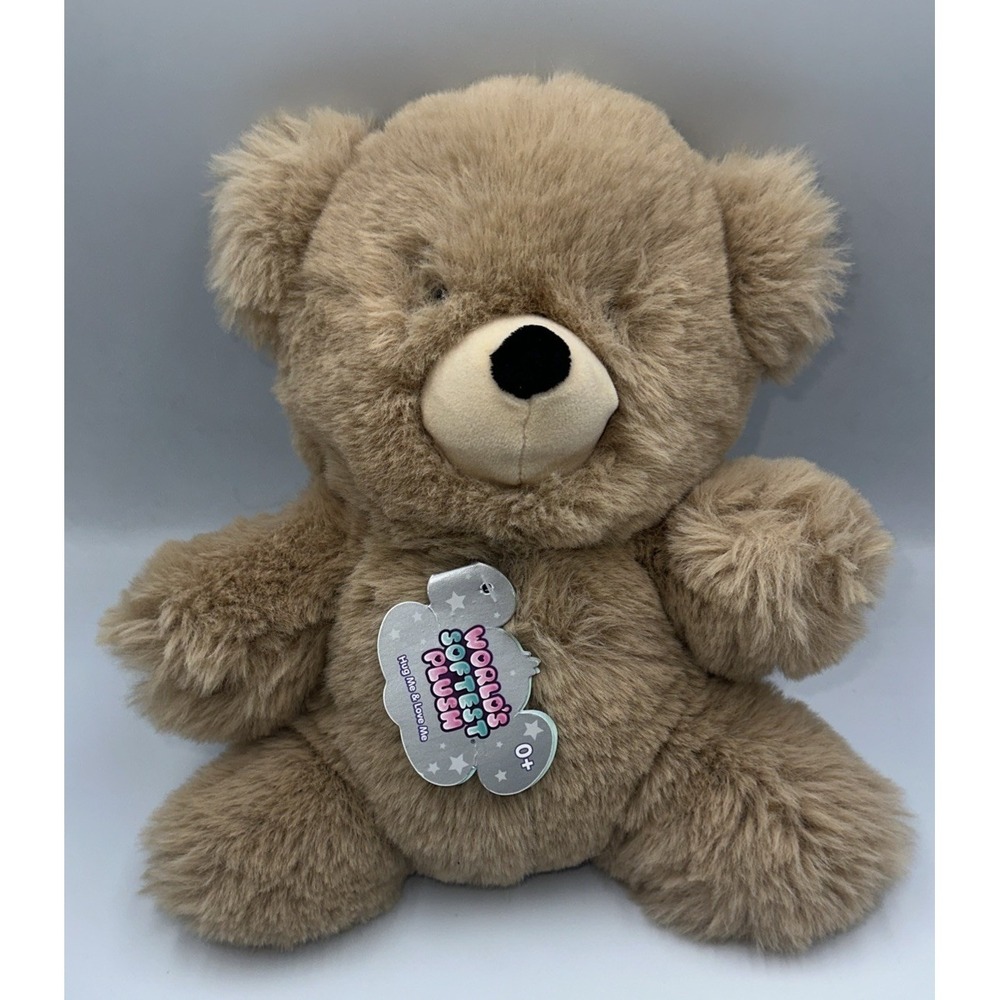 NEW Worlds Softest Plush Teddy Bear Plush 10" Lovey Toy Hug Me Love Brown‎